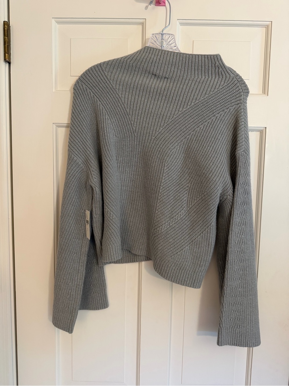 Anthropologie Maeve The Katey Mock Neck Bell Sleeve Sweater Grey Sz Small NWT - Picture 4 of 5